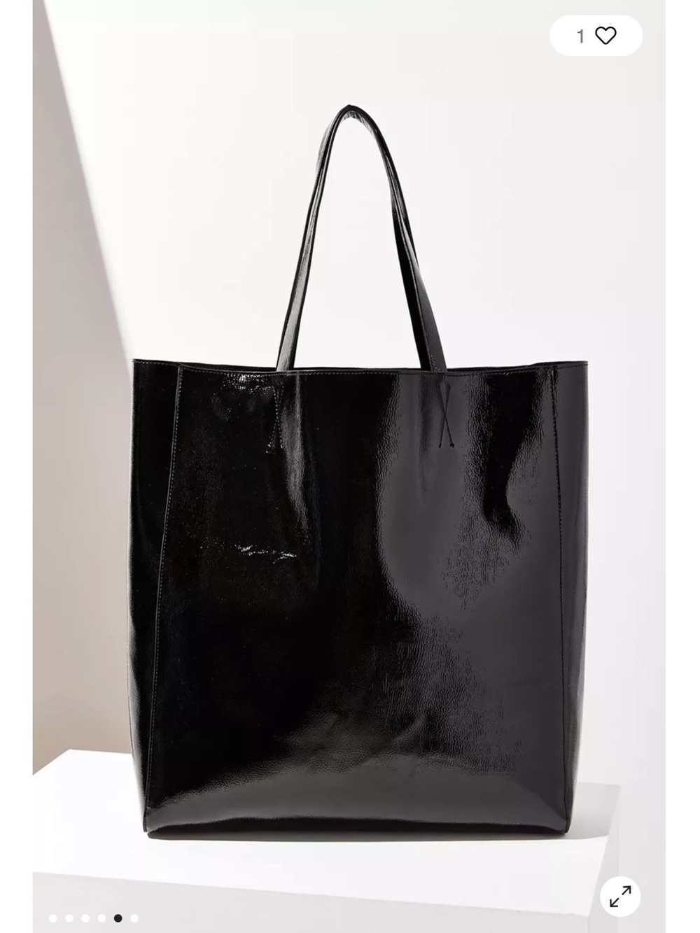 Urban Outfitters Black Patent Tote Bag